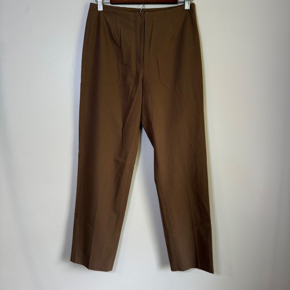 Elliott Lauren High Rise Straight Leg Tailored Trousers Size 4 Brown
